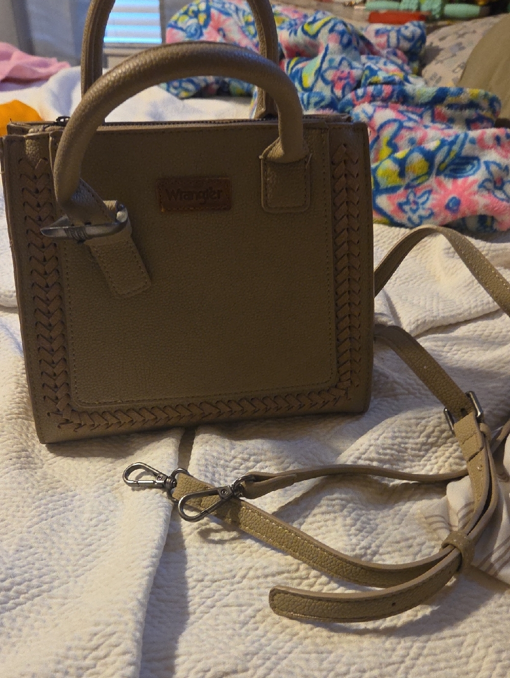 Wrangler Beige Mini Satchel with Removable Strap